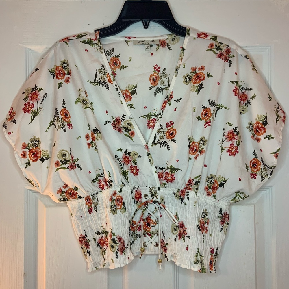 Speed Limit Floral Cropped Top